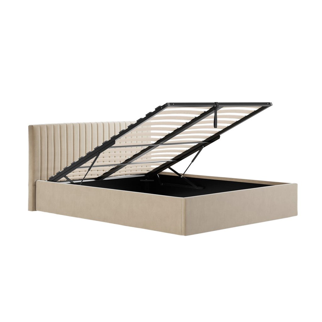 Antigua Ottoman Storage Beige Bed Frame - Furniturezone