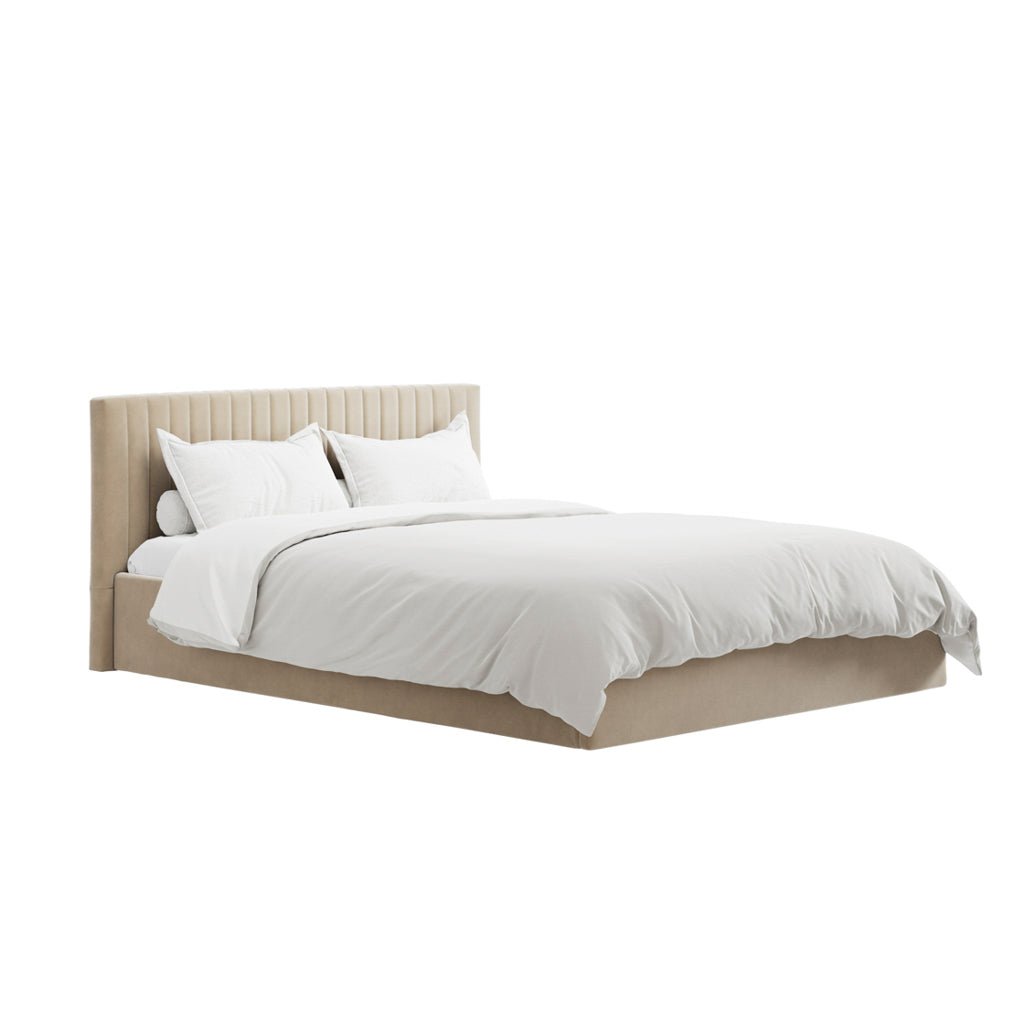Antigua Ottoman Storage Beige Bed Frame - Furniturezone