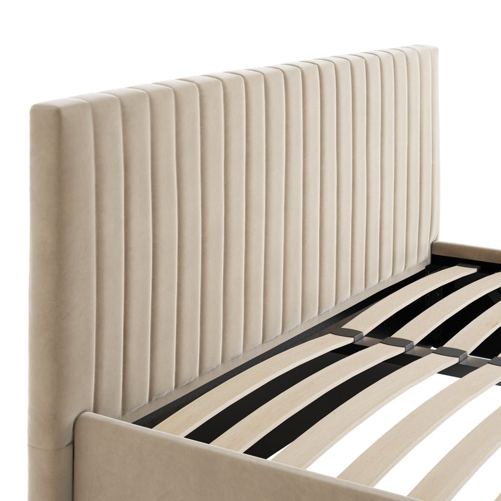 Antigua Ottoman Storage Beige Bed Frame - Furniturezone