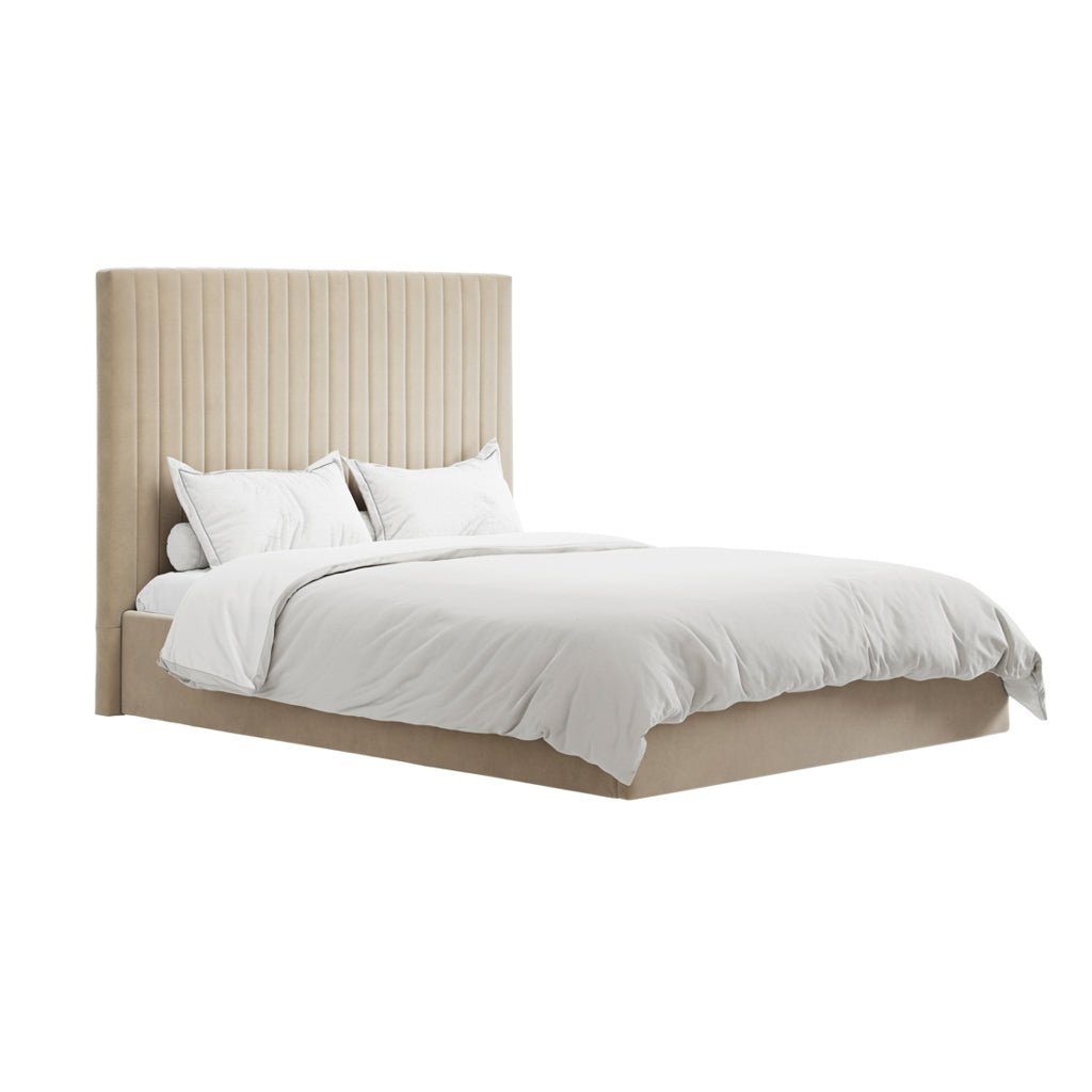 Antigua Tall Ottoman Storage Beige Bed Frame - Furniturezone