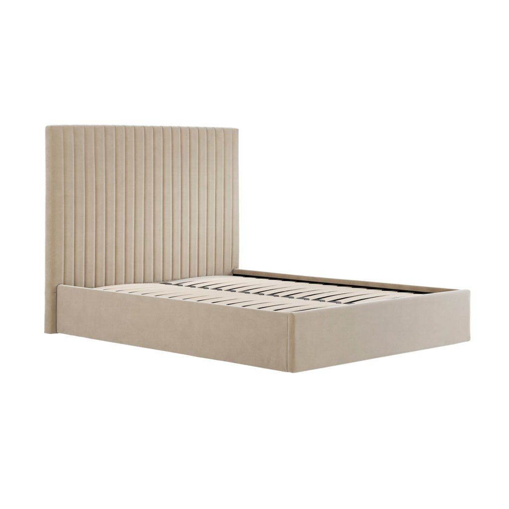 Antigua Tall Ottoman Storage Beige Bed Frame - Furniturezone