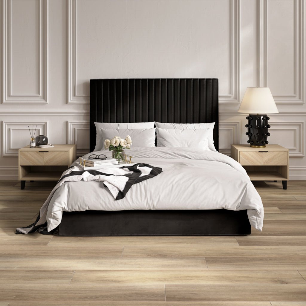 Antigua Tall Ottoman Storage Black Bed Frame - Furniturezone