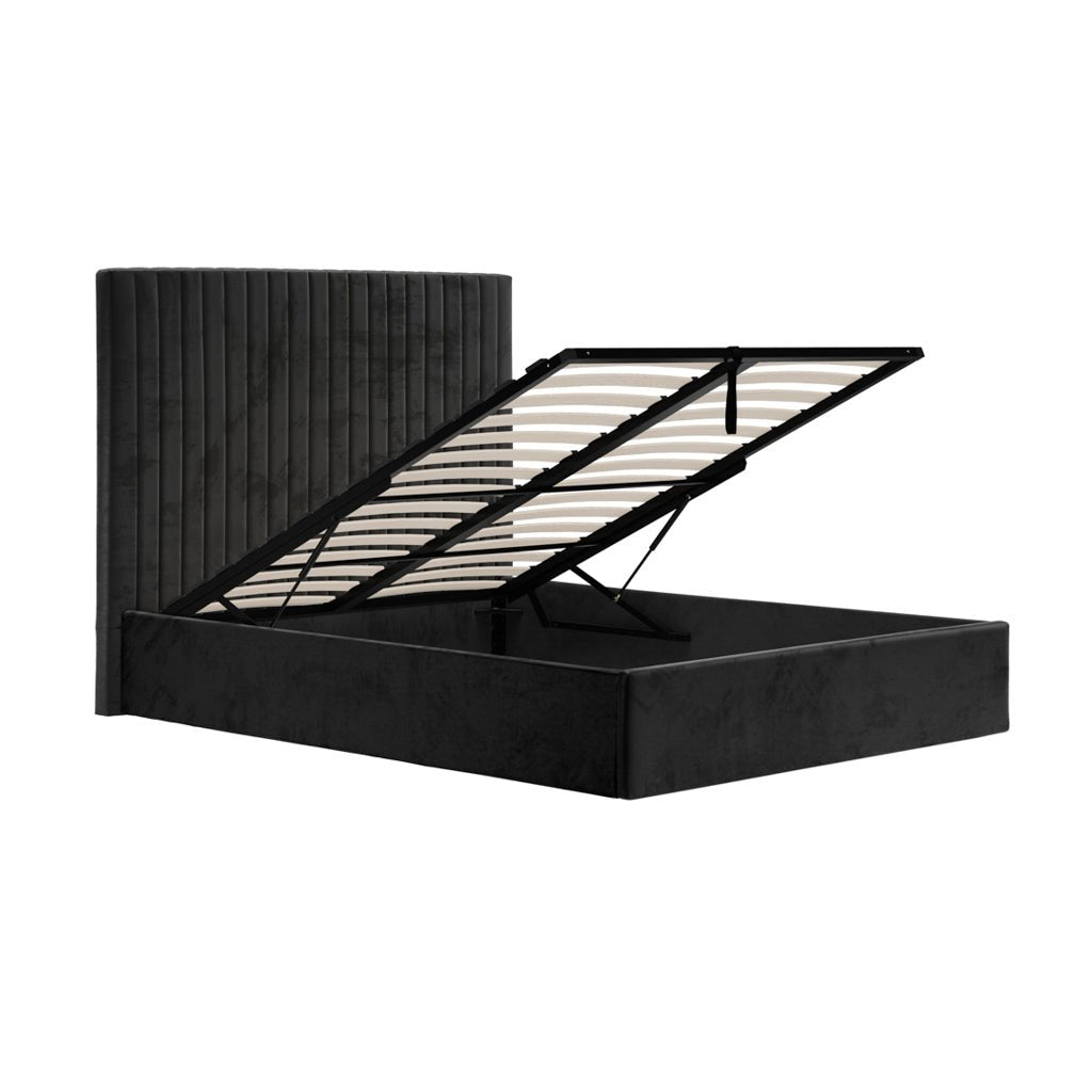 Antigua Tall Ottoman Storage Black Bed Frame - Furniturezone