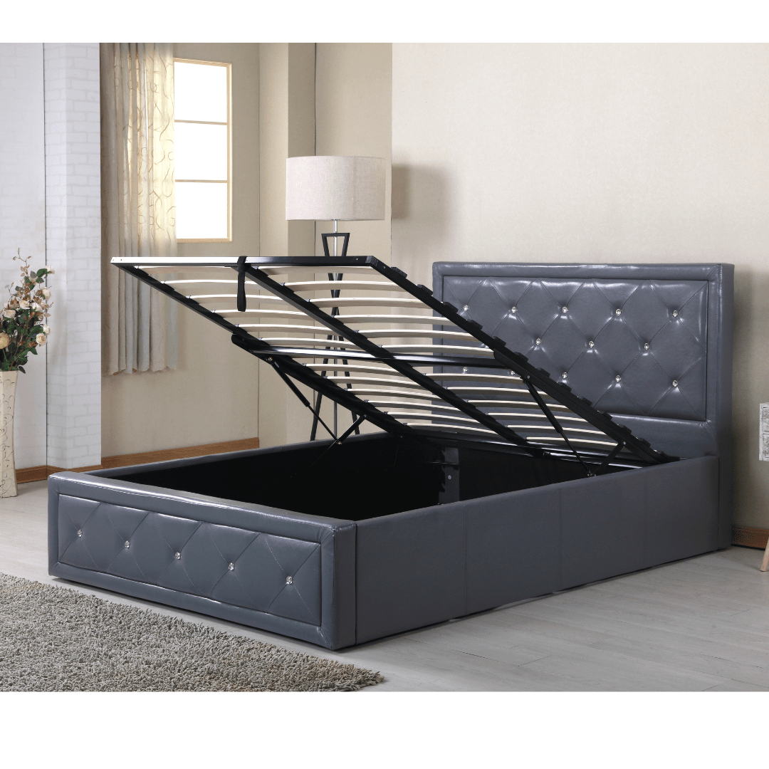 Asma Double Faux Leather Ottoman Bed Frame - Furniturezone