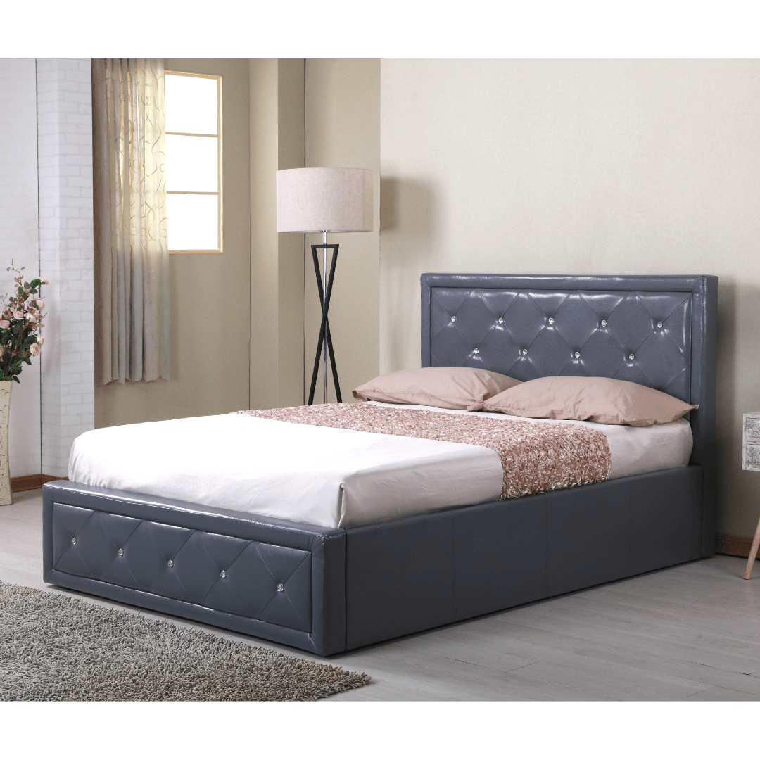 Asma Double Faux Leather Ottoman Bed Frame - Furniturezone