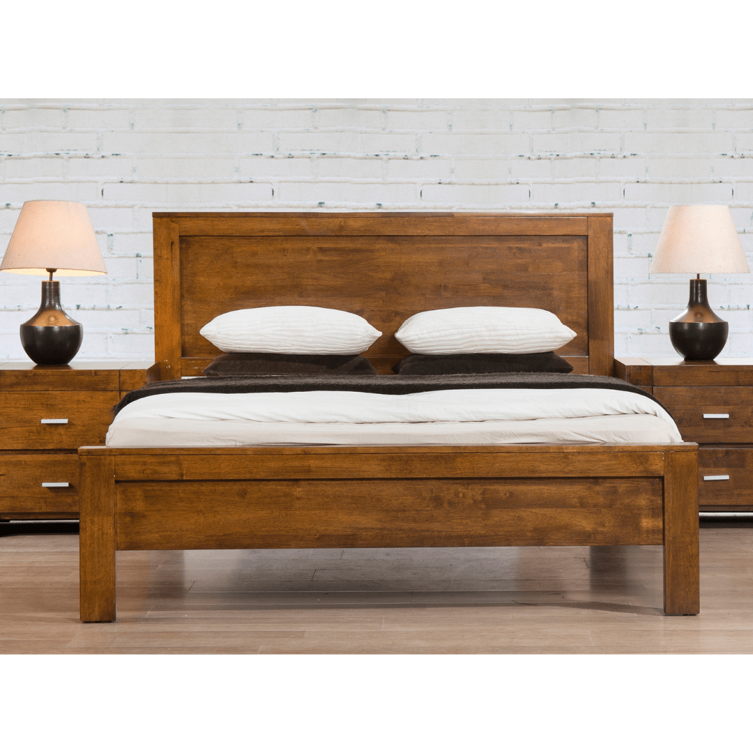 Astley Solid Rubberwood Tallboy - Rustic Oak (Assembled) - Furniturezone