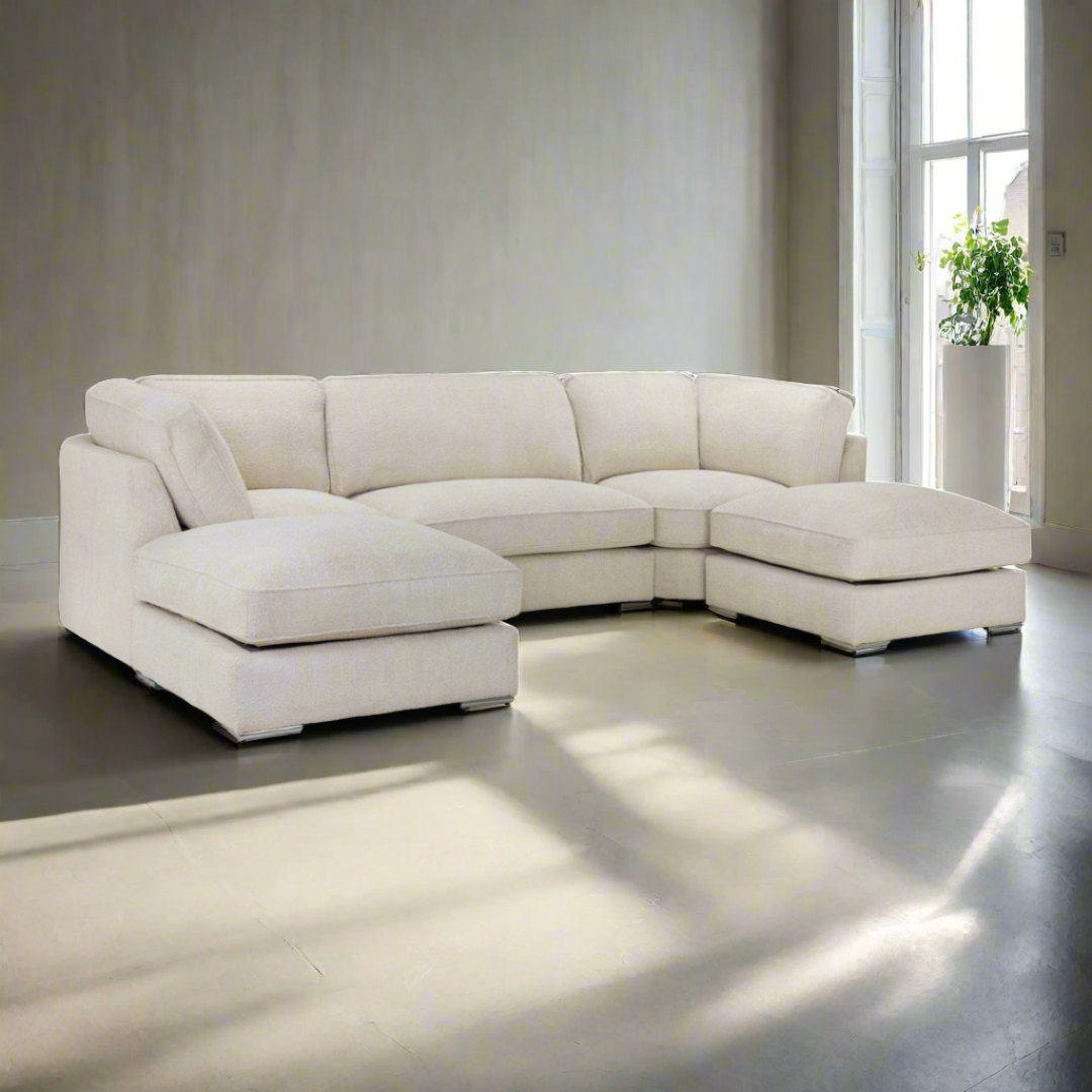 Cream discount white sectional