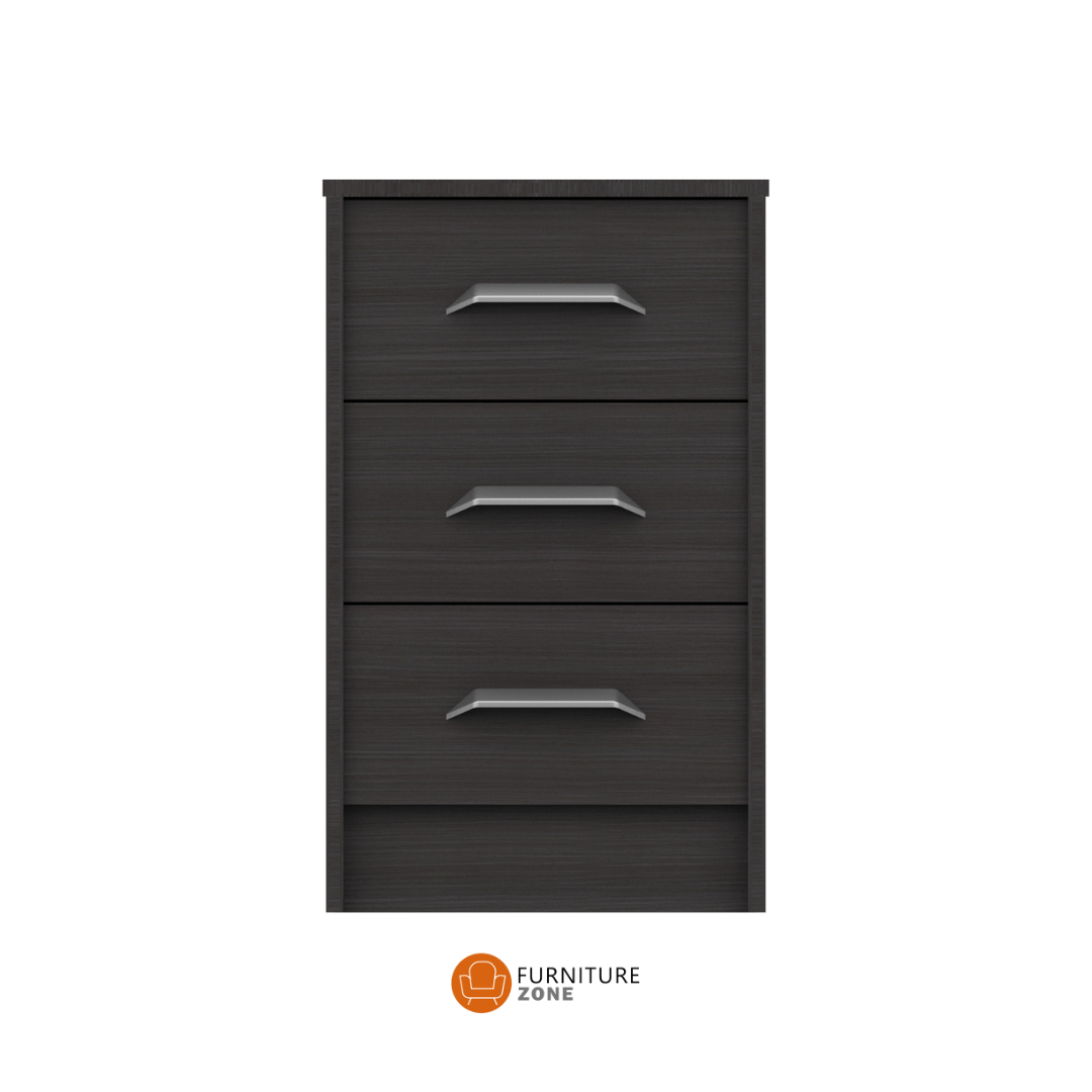 Barter 3 Drawer Bedside (Assembled) - Furniturezone