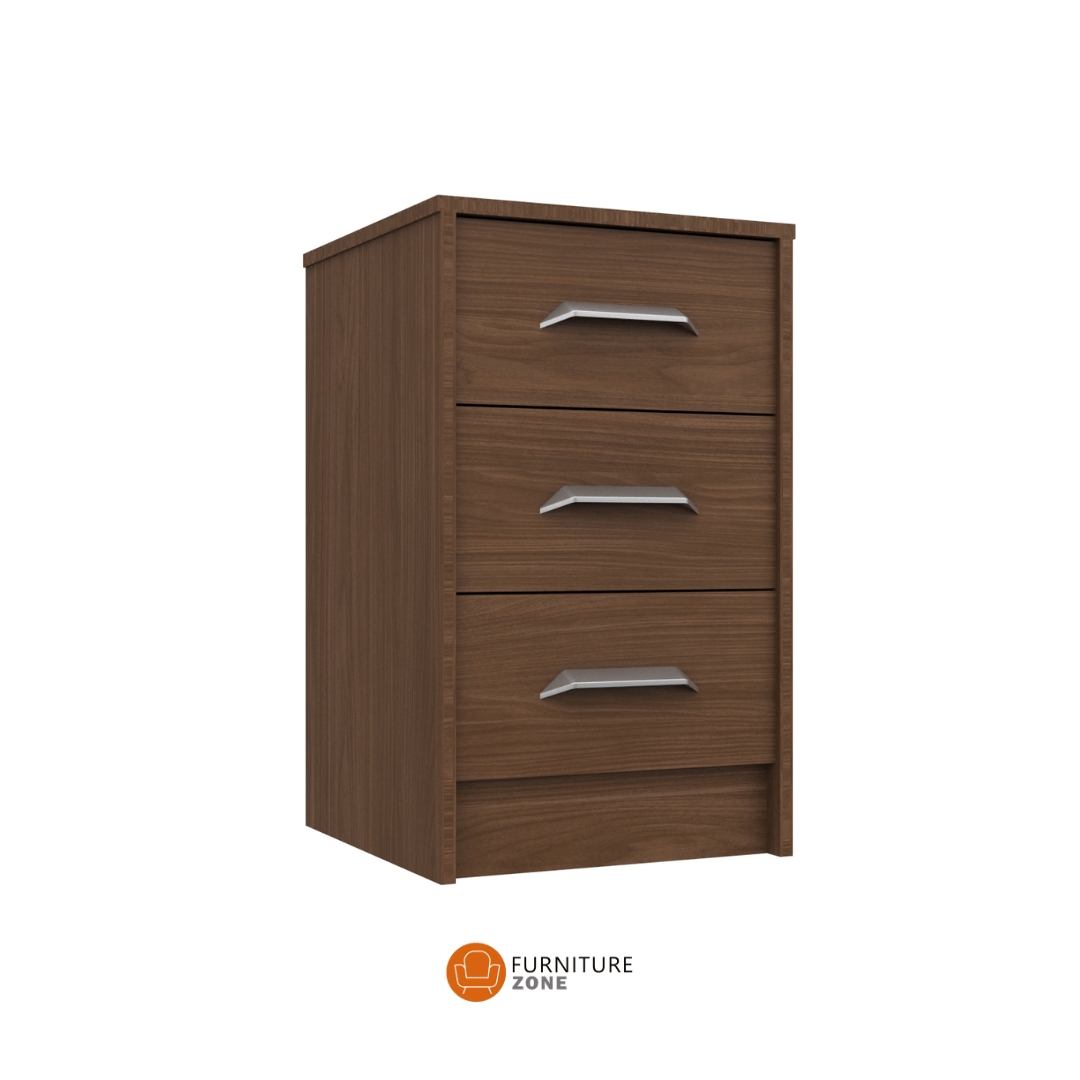Barter 3 Drawer Bedside (Assembled) - Furniturezone