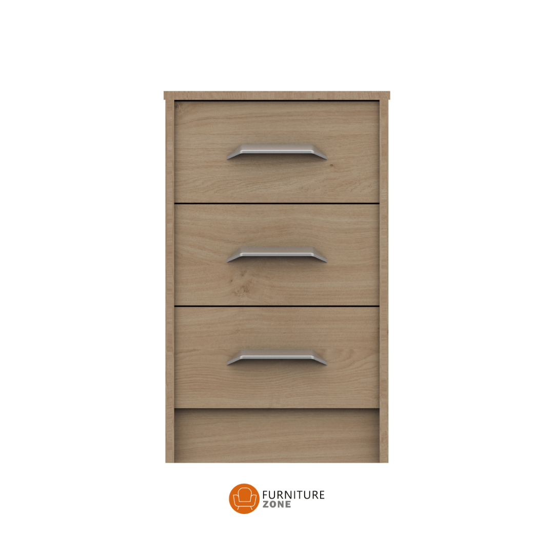 Barter 3 Drawer Bedside (Assembled) - Furniturezone