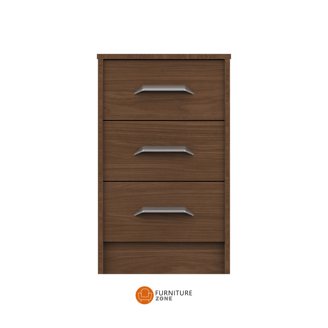 Barter 3 Drawer Bedside (Assembled) - Furniturezone