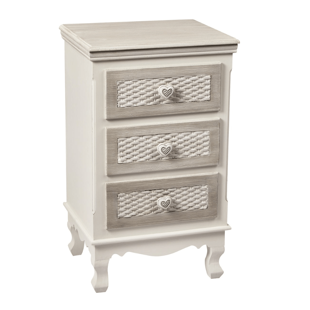 Britney Three Drawer Bedside - Furniturezone