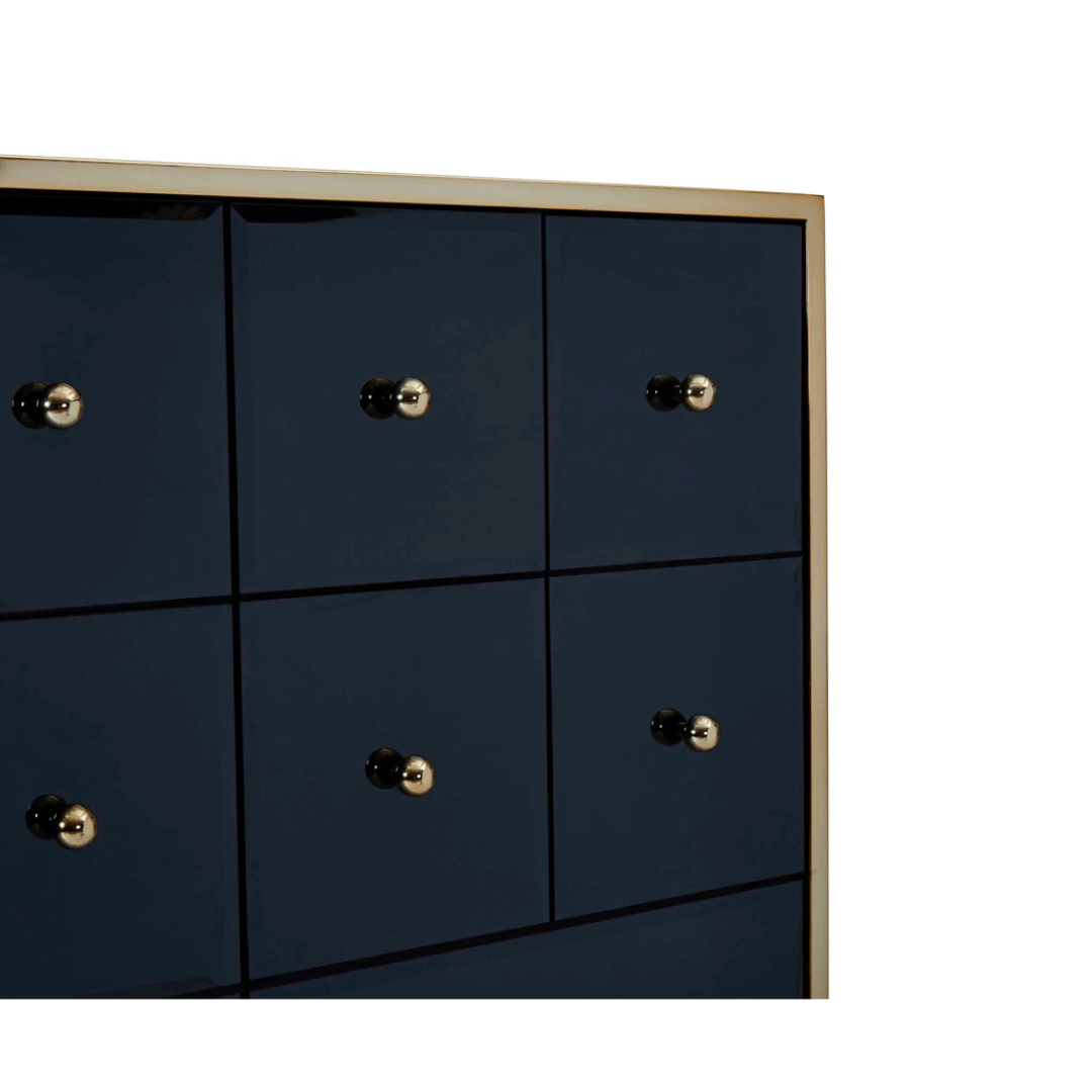 Brizio Black Glass Chest Of Drawers - Furniturezone