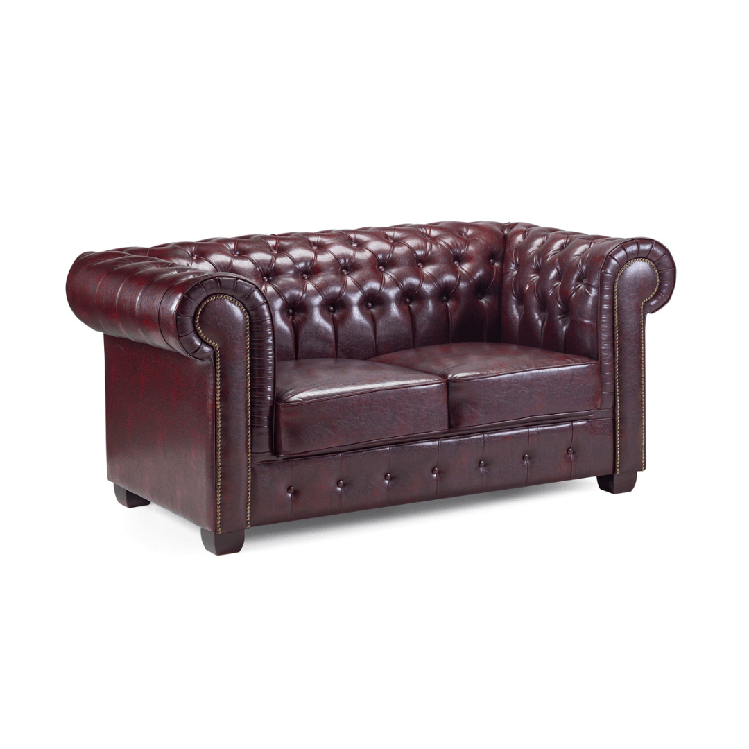 Chesterfield Bonded Leather 2 Seater Sofa - Furniturezone