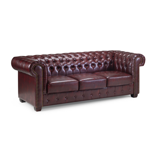 Chesterfield Bonded Leather 3 Seater Sofa