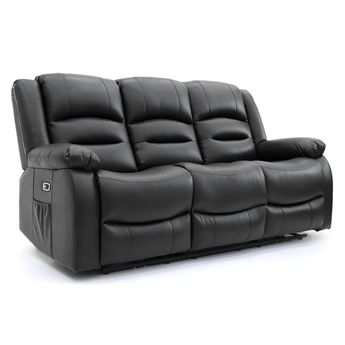Costa Electric Recliner Sofa Black 3 Seater - Furniturezone