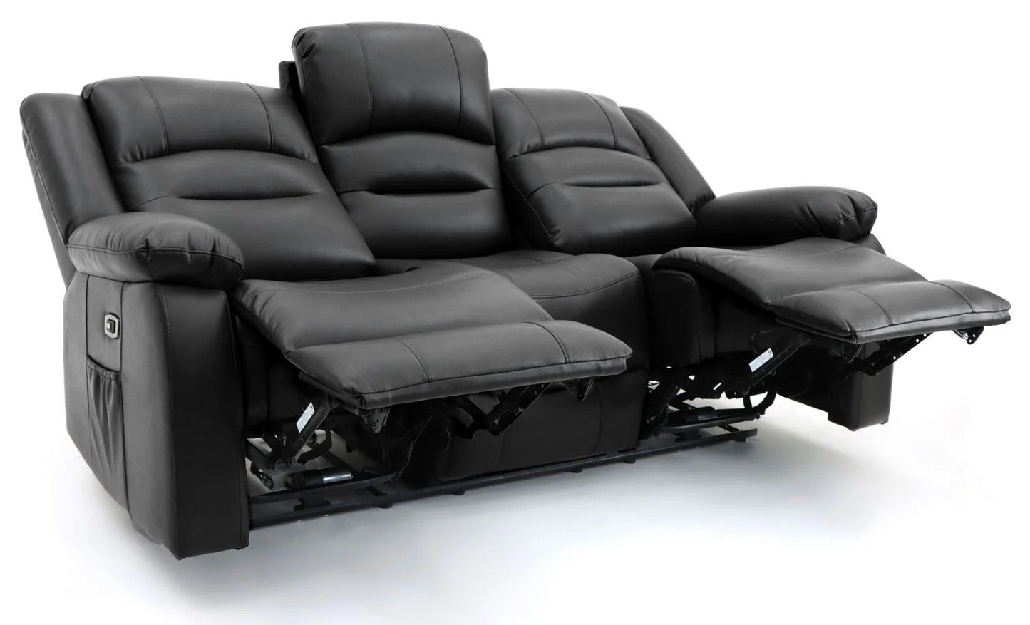 Costa Electric Recliner Sofa Black 3 Seater - Furniturezone
