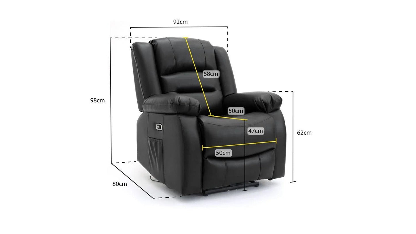 Costa Electric Recliner Sofa Black Armchair - Furniturezone