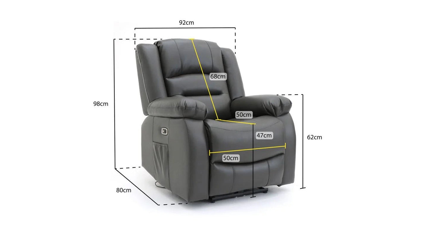 Costa Electric Recliner Sofa Grey Armchair - Furniturezone