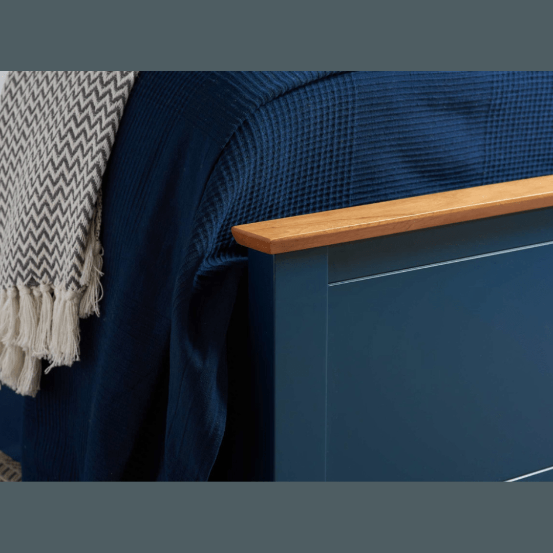 Delta 2.0 Ottoman Storage Navy Blue Bed Frame - Furniturezone