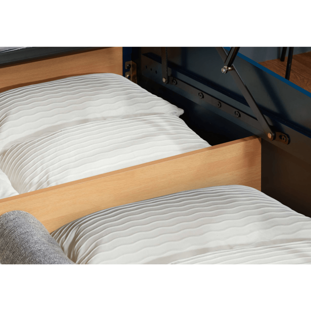 Delta 2.0 Ottoman Storage Navy Blue Bed Frame - Furniturezone