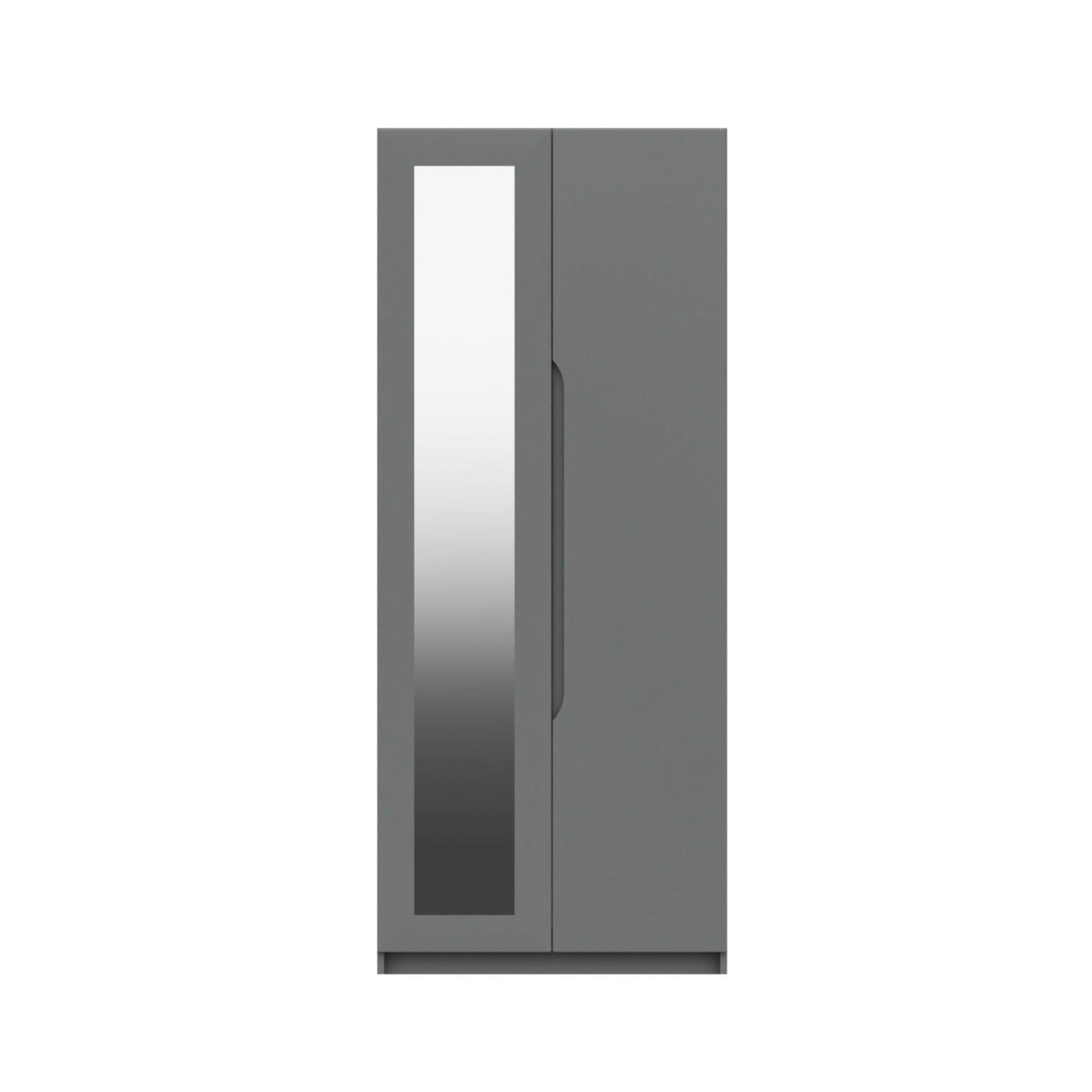 Derwent High Gloss 2 Door Mirrored Wardrobe (Assembled) - Furniturezone
