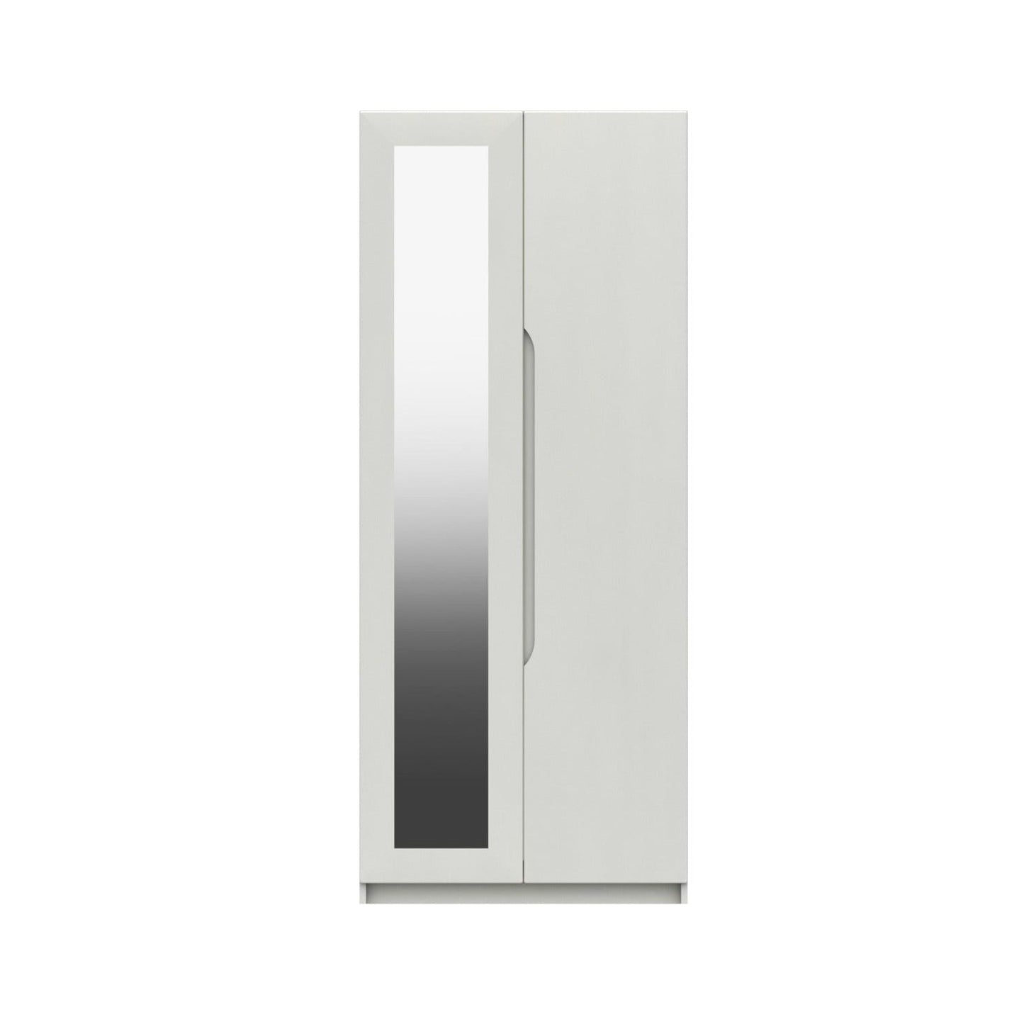 Derwent High Gloss 2 Door Mirrored Wardrobe (Assembled) - Furniturezone