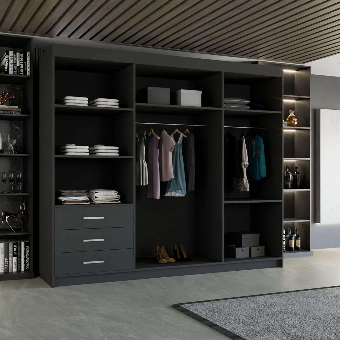 Doria Triple 250cm Sliding Wardrobe - Furniturezone
