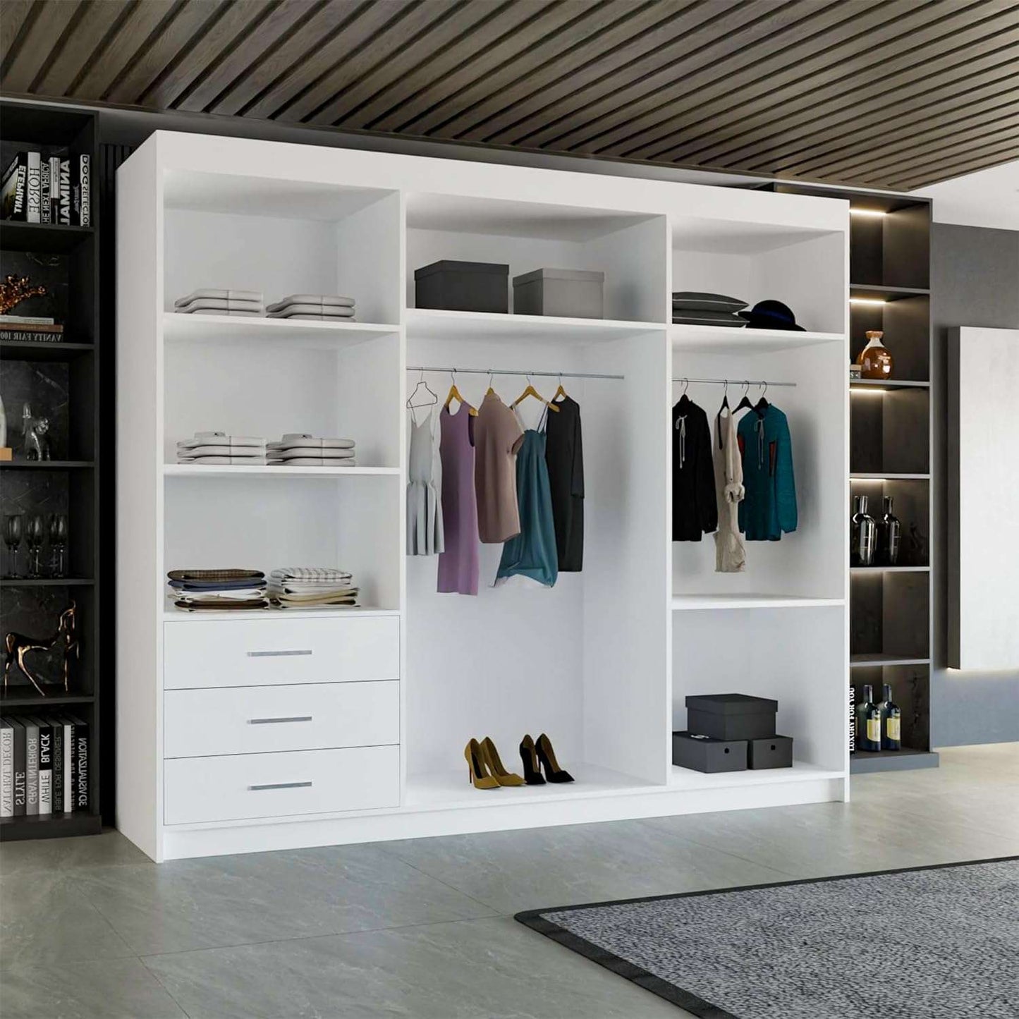 Doria Triple 250cm Sliding Wardrobe - Furniturezone