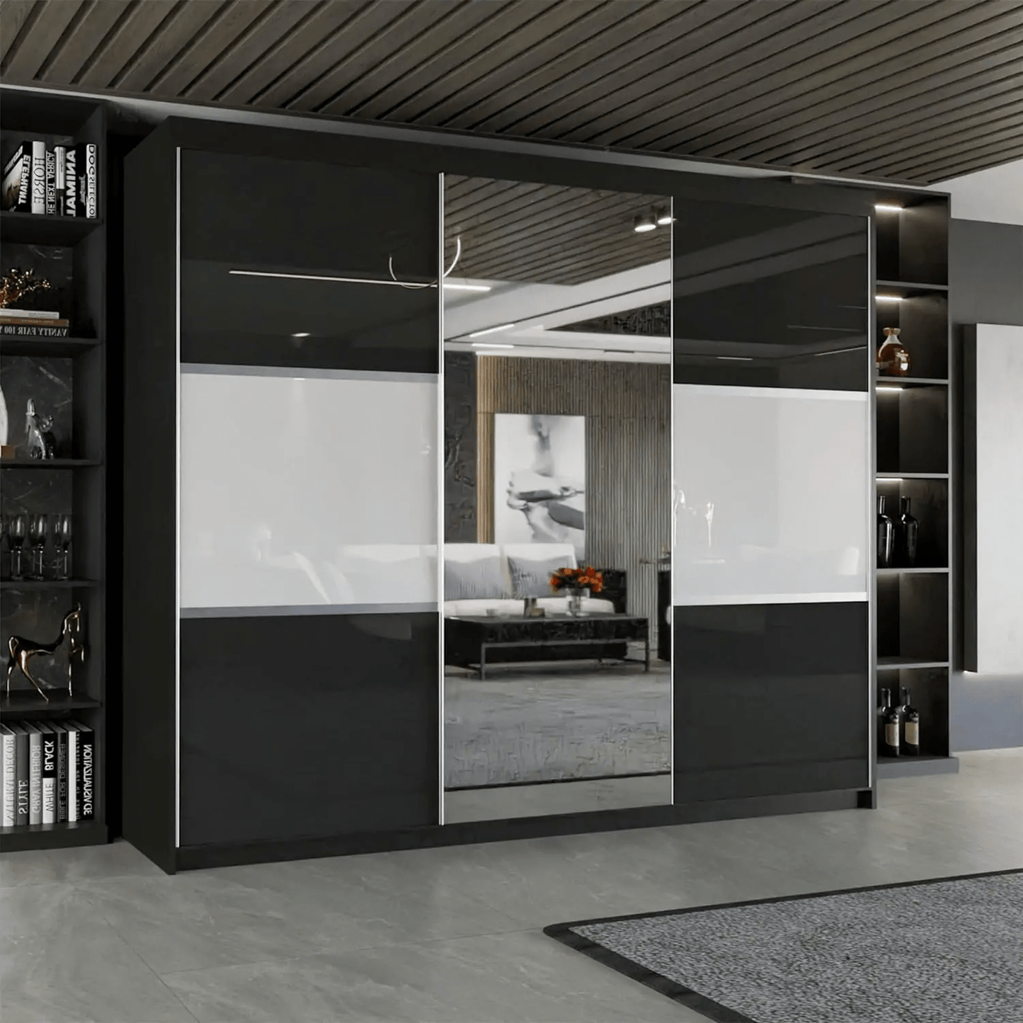 Doria Triple 250cm Sliding Wardrobe - Furniturezone