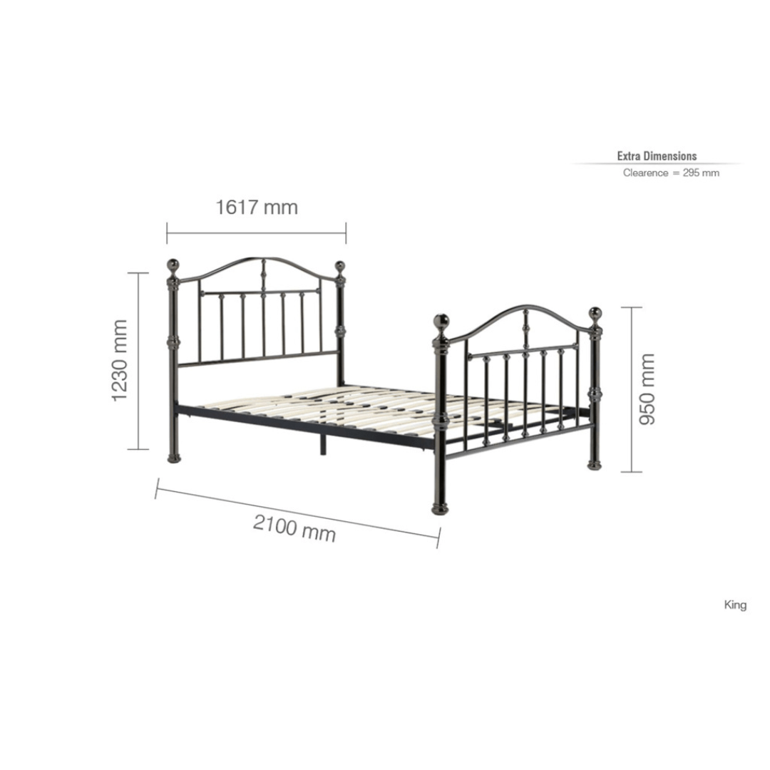 Dumont Black Nickel Bed Frame - Furniturezone