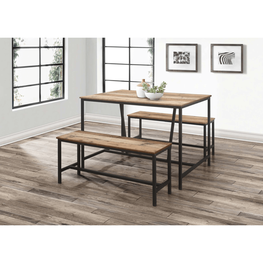 Ethan Dining Table And Bench Set - Furniturezone