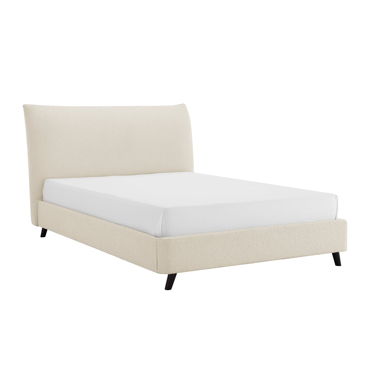 Florian Ivory Boucle Pillow Bed Frame - Furniturezone
