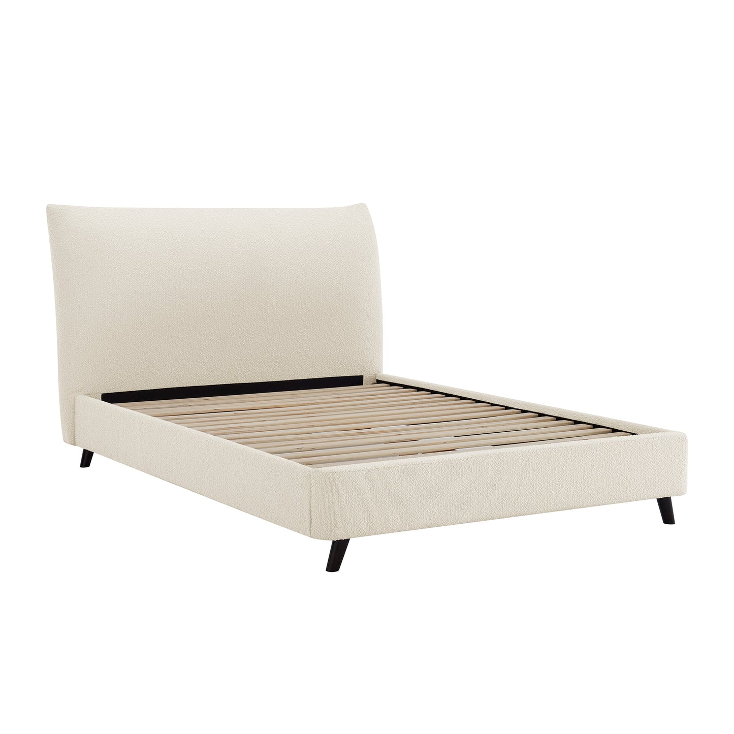 Florian Ivory Boucle Pillow Bed Frame - Furniturezone