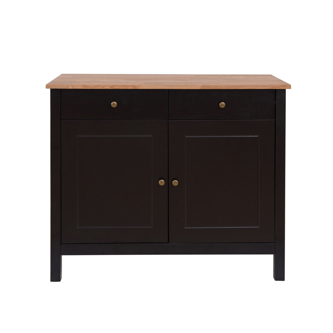 Gammel Black Oiled Wood Sideboard - Furniturezone