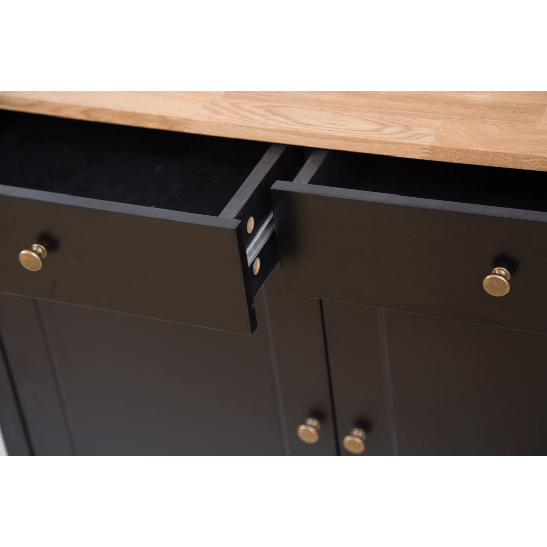 Gammel Black Oiled Wood Sideboard - Furniturezone