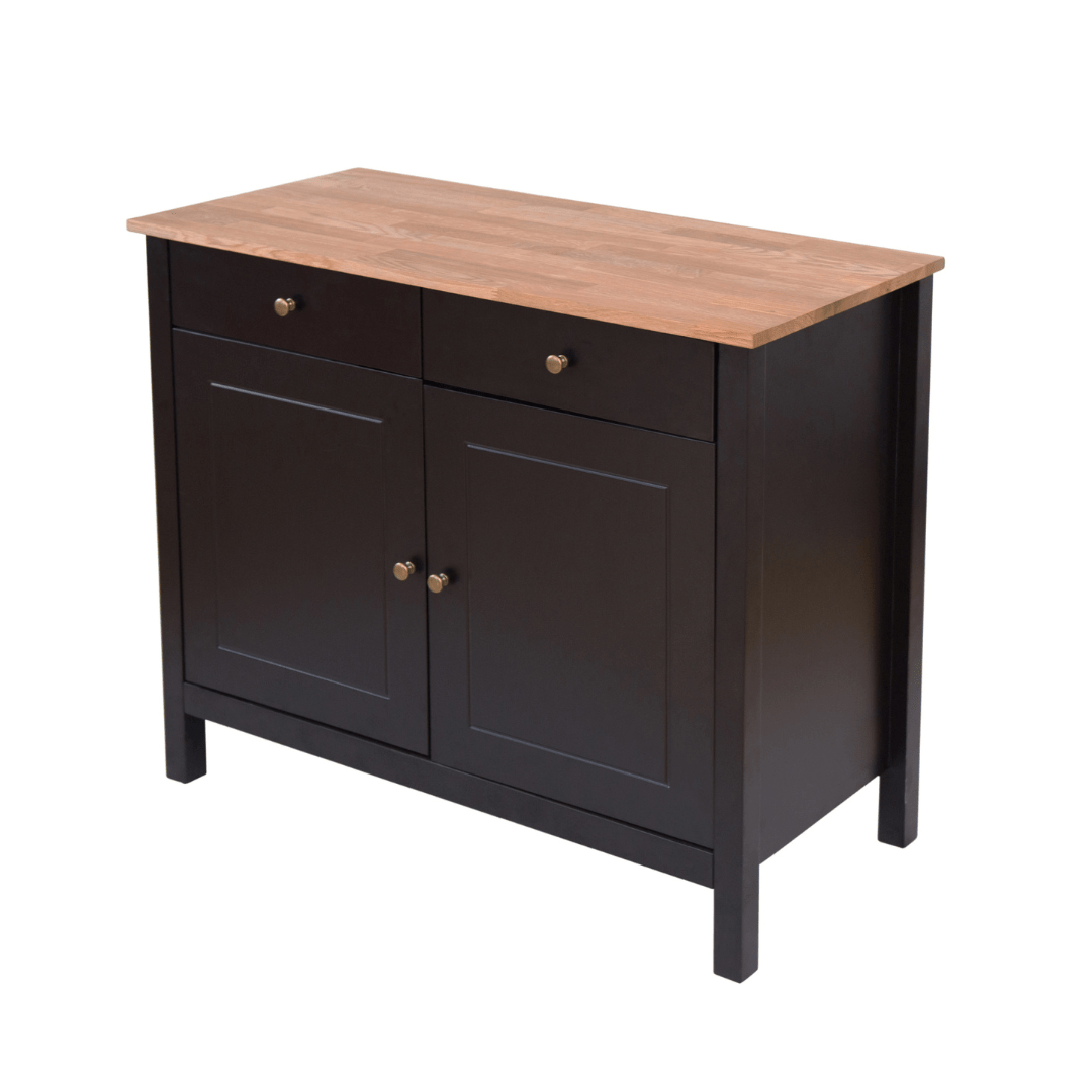 Gammel Black Oiled Wood Sideboard - Furniturezone