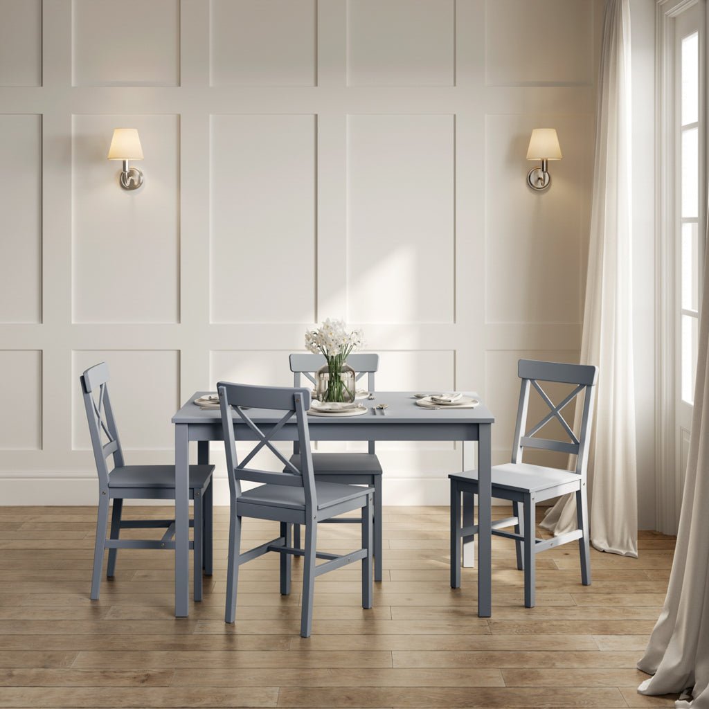 Hitchin Anthracite Grey Dining Table Set - Furniturezone
