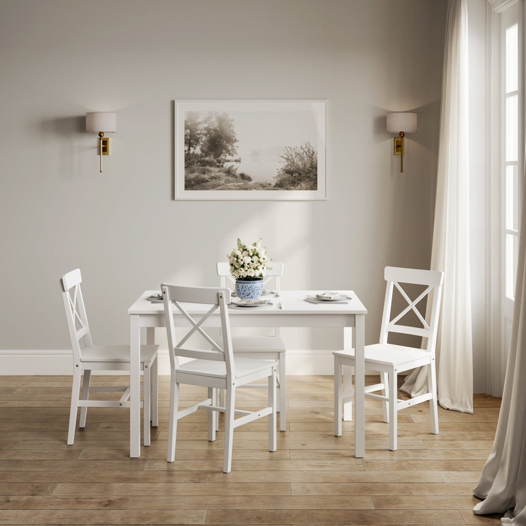 Hitchin White Dining Table Set - Furniturezone