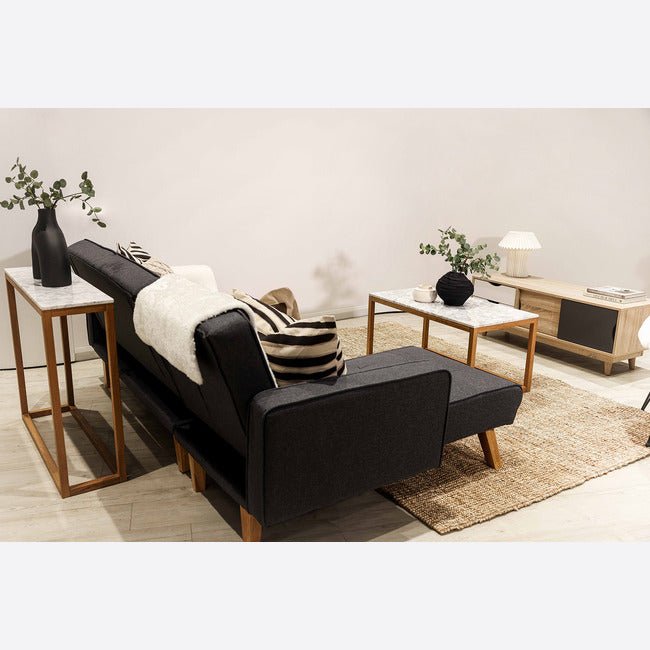 Hove Oak & Marble Coffee Table - Furniturezone