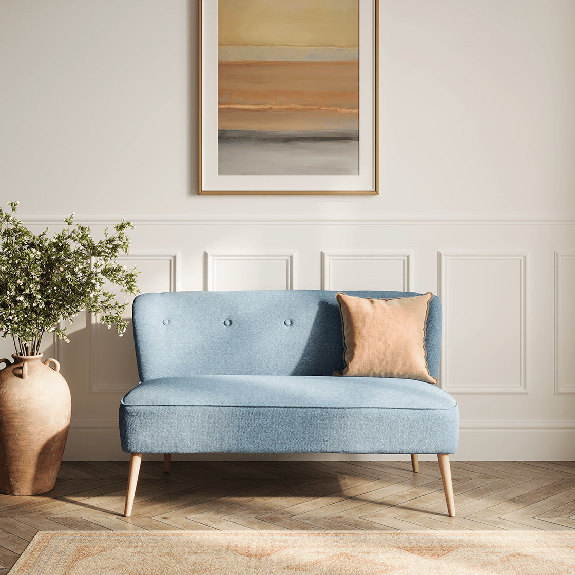 Juliana Blue Two Seater Sofa - Furniturezone