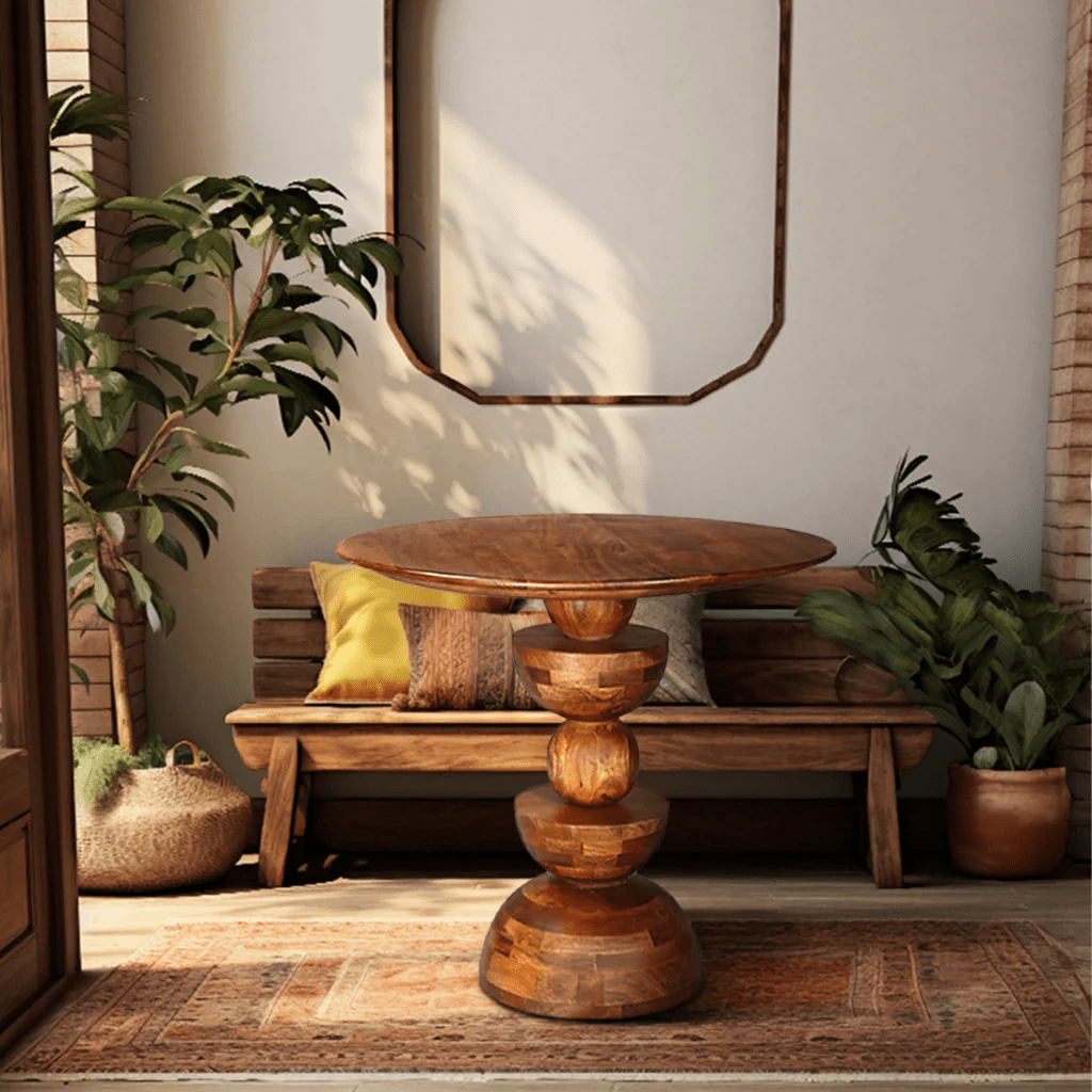 Khine Sculptural Coffee Table - Solid Wood - Furniturezone