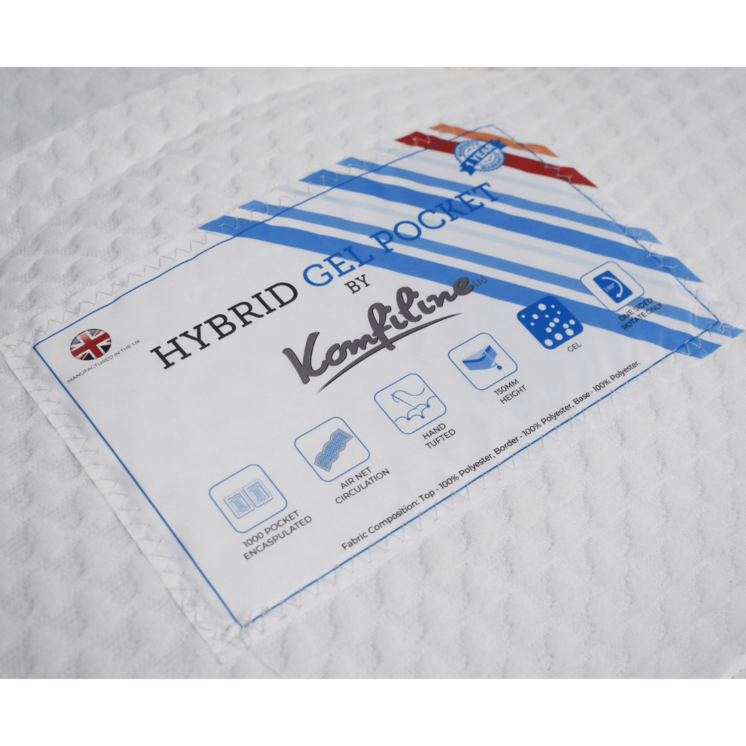 KOMFILINE 1000 Pocket Hybrid Gel Mattress MEDIUM FEEL - Furniturezone