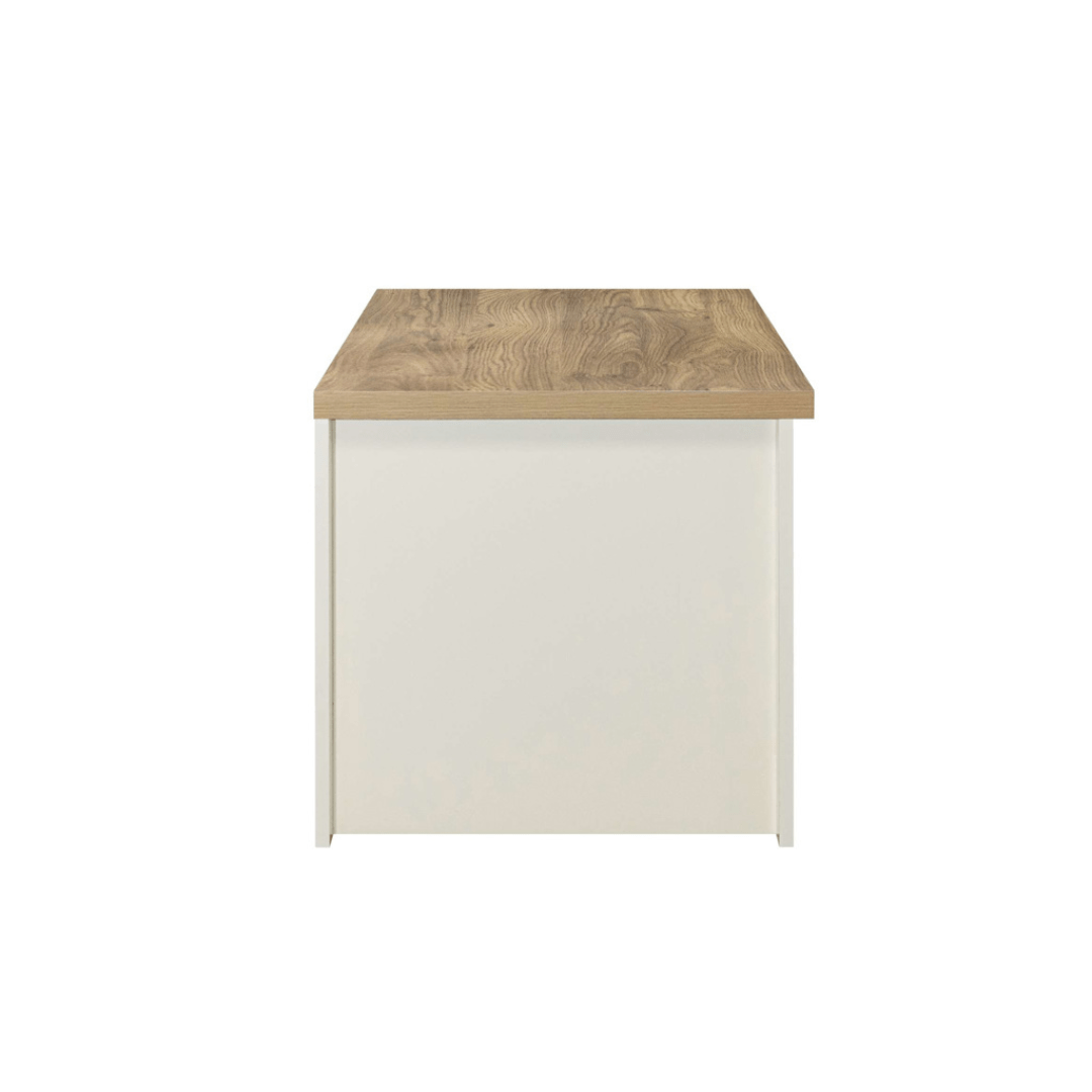 Lancaster 2 Drawer Coffee Table Cream & Oak Effect - Furniturezone