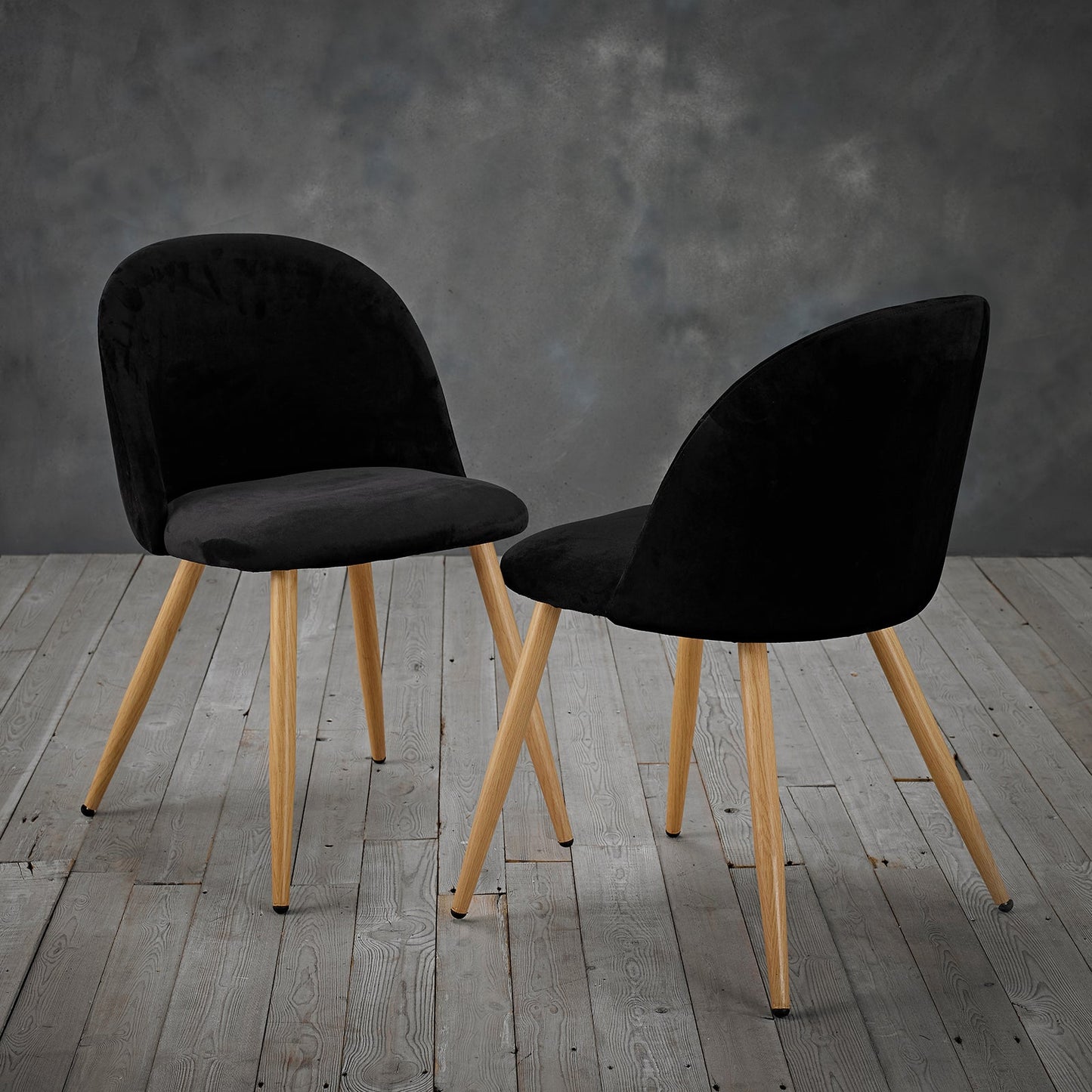Leano Black Dining Chair (Pack of 2) - Furniturezone