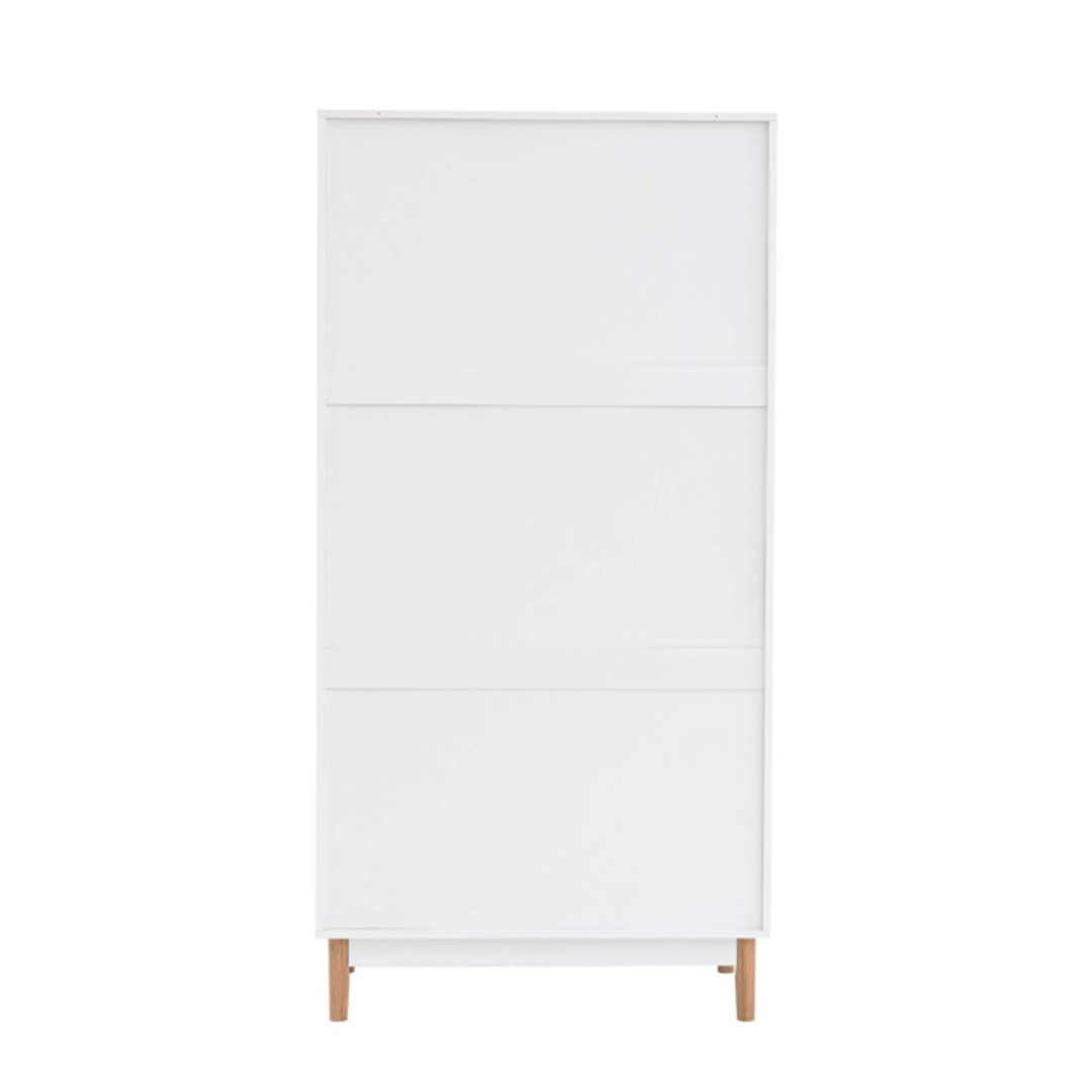 Marchesi 2 Door 1 Drawer Rattan Wardrobe White - Furniturezone