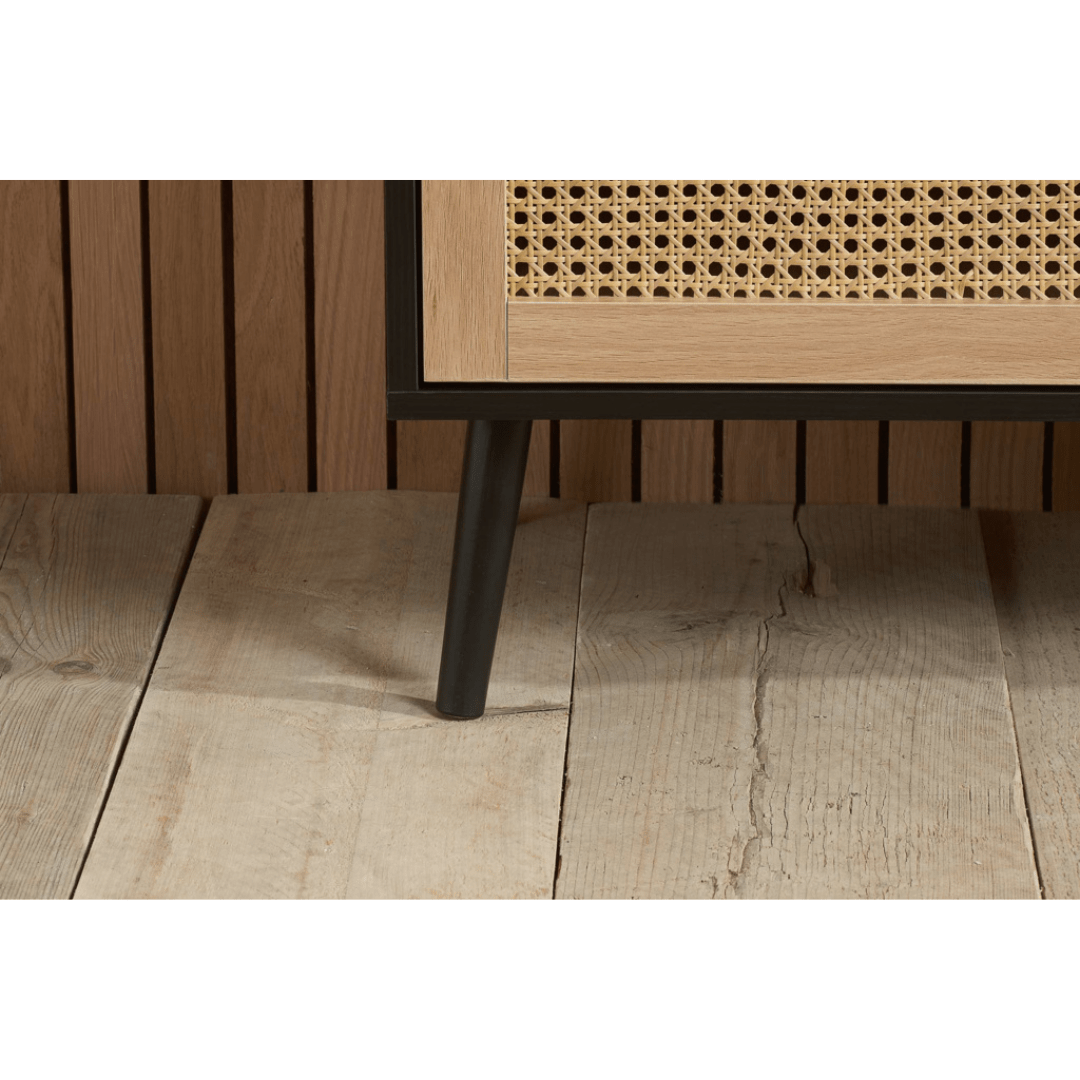 Marchesi 7 Drawer Rattan Chest Black - Furniturezone