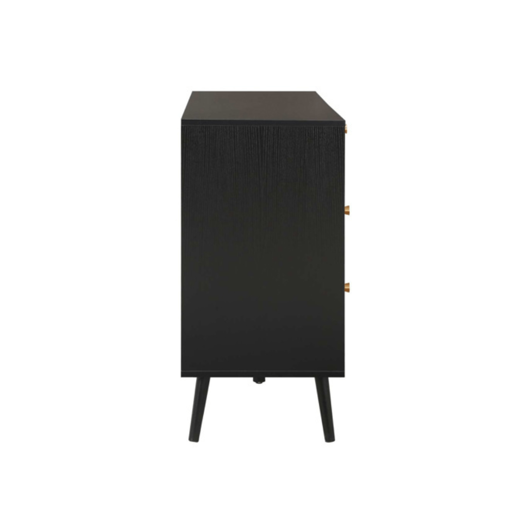 Marchesi 7 Drawer Rattan Chest Black - Furniturezone