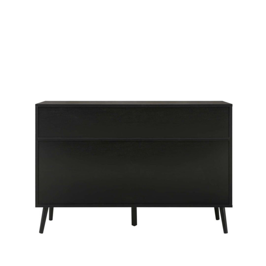 Marchesi 7 Drawer Rattan Chest Black - Furniturezone