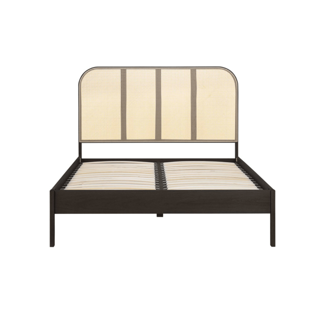 Margot Rattan Black Bed Frame - Black Oak - Furniturezone
